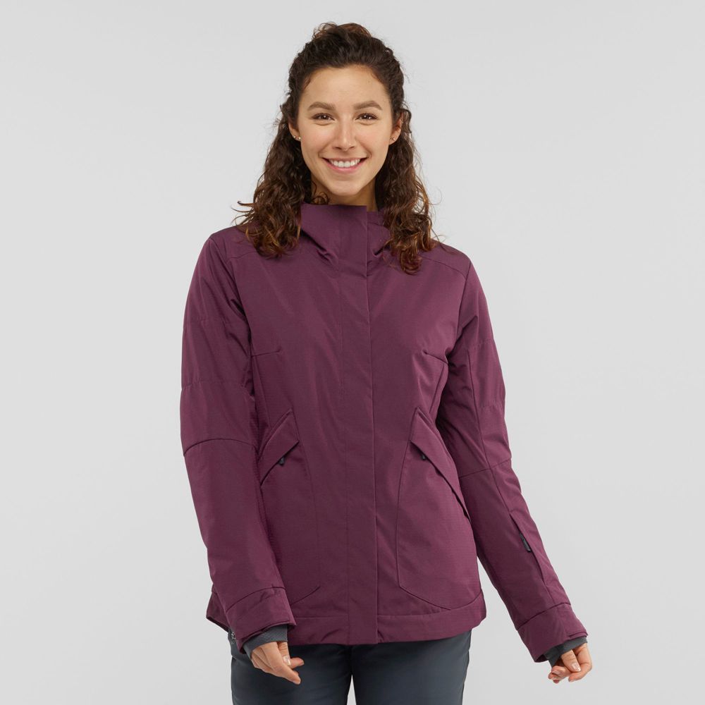 Salomon SNOW REBEL Chaqueta Esqui Mujer - Burdeos - Colombia (39726-ICFR)